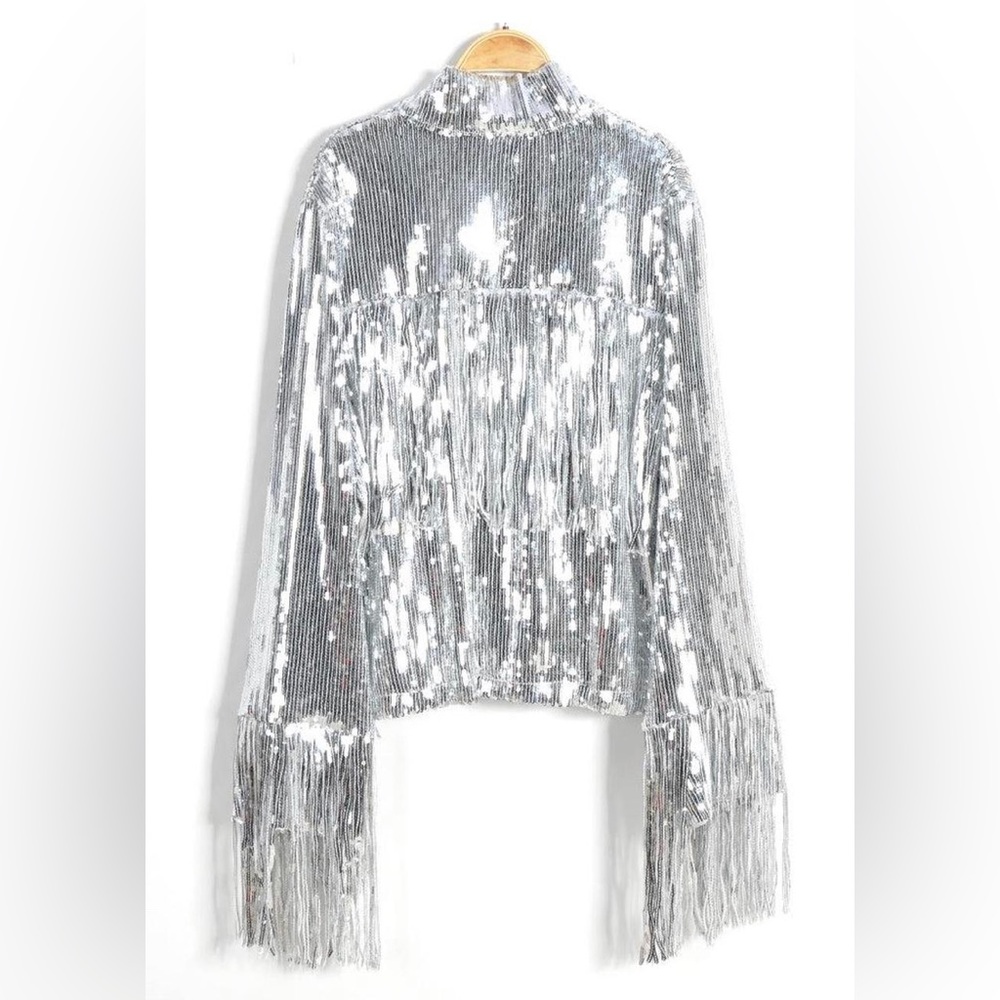 Sequin fringe jacket, perfect for Taylor swift eras tour!